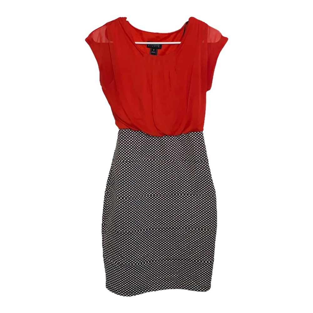 Enfocus Studio black and white polkadots and red dress size 6